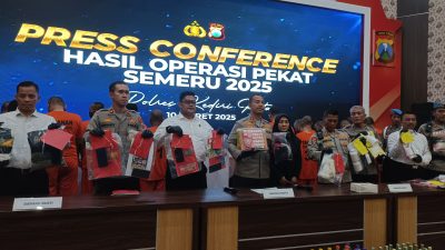 Polres Kediri Kota Ungkap Sejumlah Kasus dalam Operasi Pekat 2025, Termasuk Asusila dan Bahan Peledak