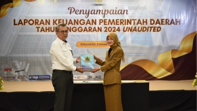 Wali Kota Kediri Mbak Nanda Serahkan LKPD Kepada BPK Perwakilan Jawa Timur