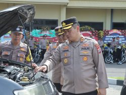 Kapolres Nganjuk Tinjau Kendaraan dan Senpi Dinas, Pastikan Kesiapan Personel Hadapi Situasi Darurat