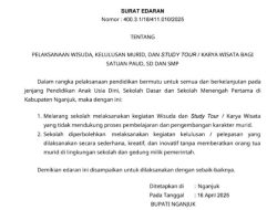 Bupati Nganjuk Resmi Larang Wisuda dan Study Tour untuk Siswa PAUD hingga SMP, Ini Pertimbangannya