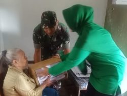 Koramil Pesantren dan Persit Bagikan 132 Paket Sembako untuk Warga di 15 Kelurahan