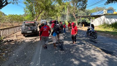 LSM Cakrawala Keadilan Tambal Jalan Berlubang di Jalur Pantura Lamongan, Cegah Korban Kecelakaan