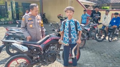 Razia Polsek Sambeng di Dua Sekolah, 24 Motor Berknalpot Brong Diamankan