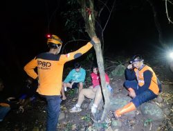 Remaja Cedera Saat Mendaki Bukit Klotok, BPBD Kota Kediri Lakukan Evakuasi Malam Hari