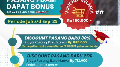 PDAM Kota Kediri Tawarkan Diskon Pemasangan Baru Hingga 30 Persen, Berlaku Tiga Bulan