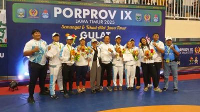 Sumbang Dua Emas, Gulat Lamongan Angkat Peringkat Kontingen di Porprov Jatim IX