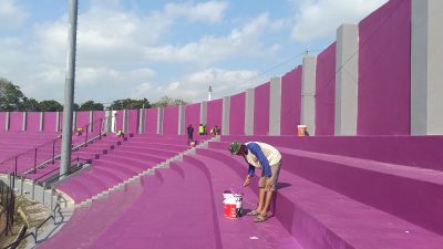 Tribun Stadion Brawijaya Dicat Ungu, Simbol Semangat Baru Persik Kediri