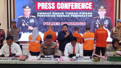 Satreskrim Polres Ponorogo Tangkap Dua Spesialis Pembobol Gudang Asal Jember