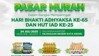 Sambut Hari Bhakti Adhyaksa, Kejari Kediri Gelar Pasar Murah untuk Warga Kota Kediri