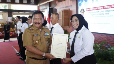 Penantian Enam Bulan Berakhir, 206 CPNS dan PPPK Nganjuk Terima SK Pengangkatan