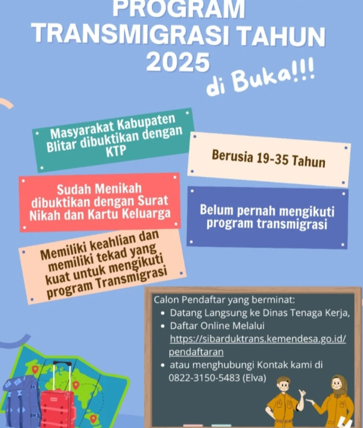 Peluang Emas Jadi Petani Mandiri, Disnaker Blitar Buka Program Transmigrasi ke Kalimantan Tengah