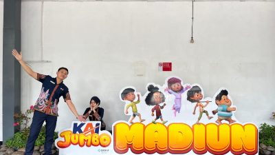 Karakter Jumbo Hadir di Stasiun Madiun, KAI Daop 7 Luncurkan Program Stamp Seru untuk Anak-Anak