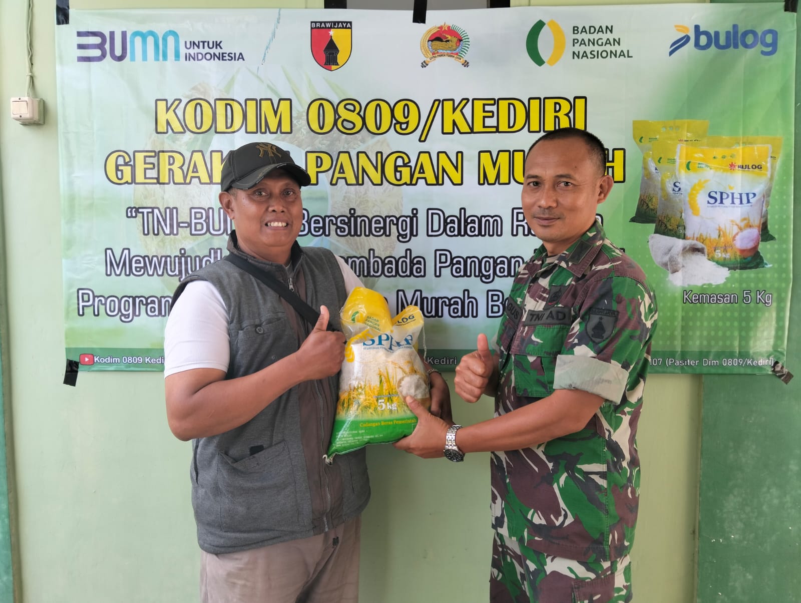 Koramil Pesantren Gelar Pangan Murah, 300 Kg Beras SPHP Ludes dalam Sehari