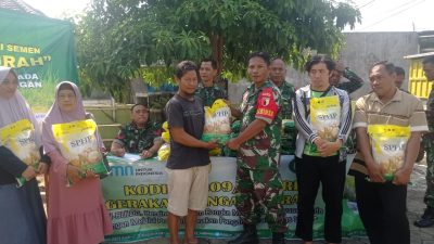 Beras SPHP Bulog Diserbu Warga Semen, Koramil 0809/22 Ramai Antrean