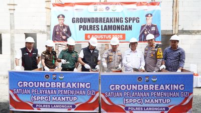 Groundbreaking Dua Titik SPPG Polres Lamongan, Dukung Program Makanan Bergizi Gratis
