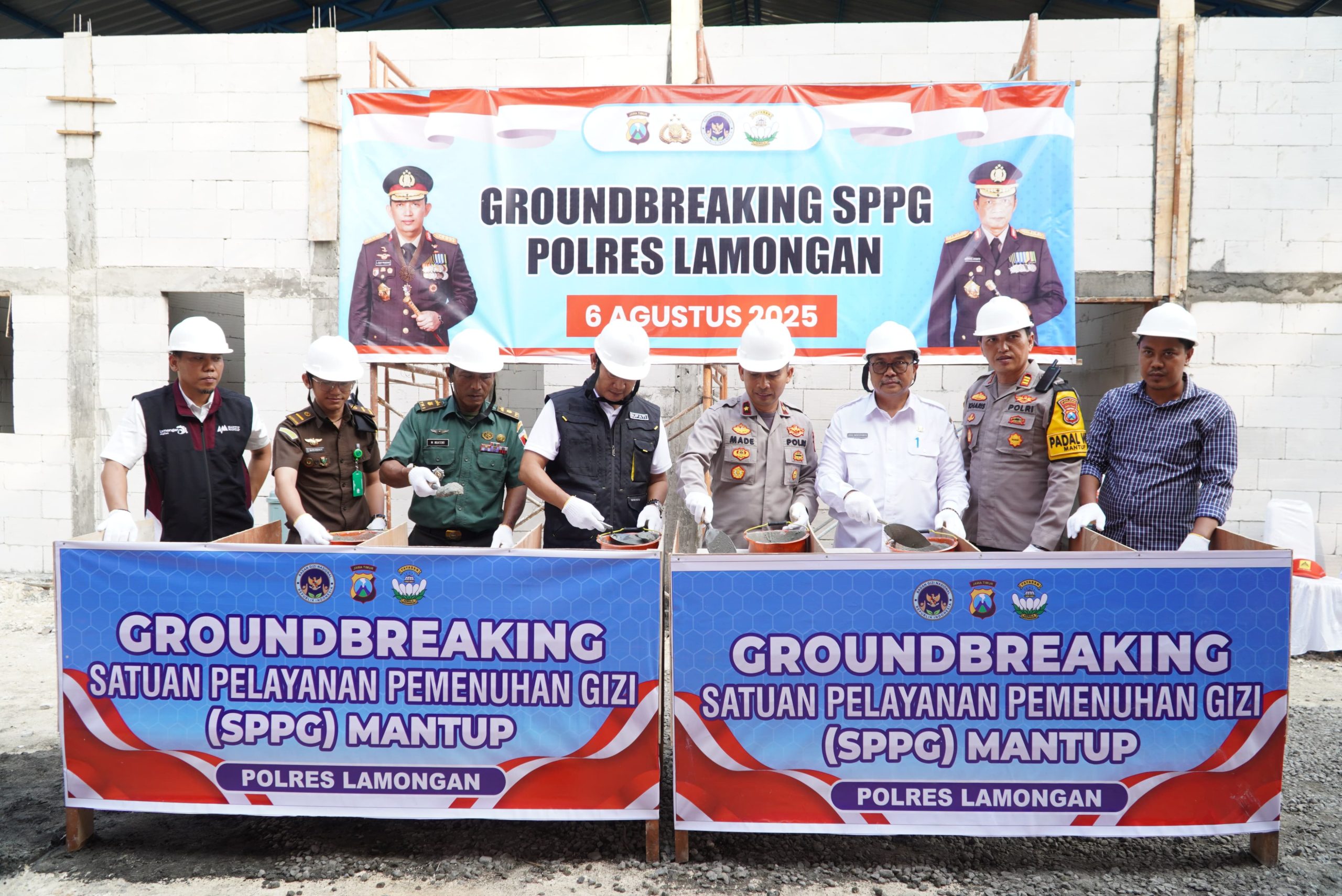Groundbreaking Dua Titik SPPG Polres Lamongan, Dukung Program Makanan Bergizi Gratis