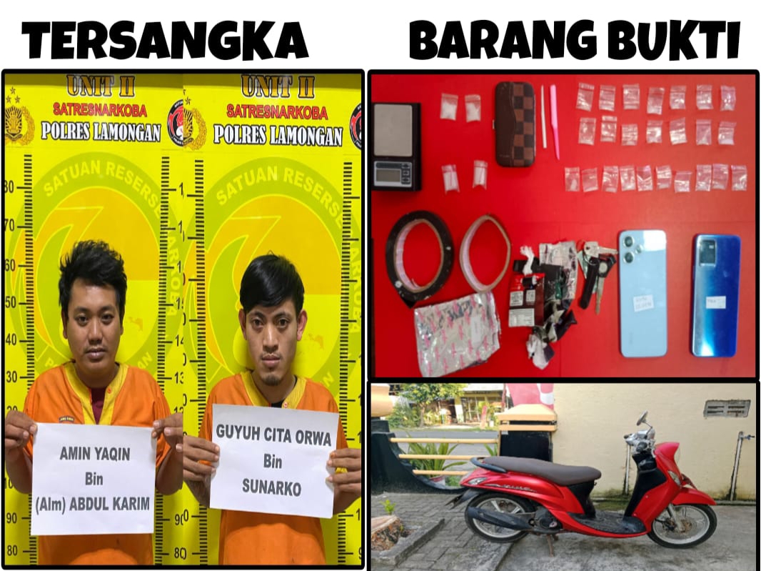Satresnarkoba Lamongan Ringkus Dua Pemuda Brondong, Amankan 26 Paket Sabu Siap Edar