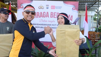 Olahraga Bersama Polres Batu Meriahkan HUT RI ke-80