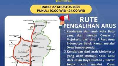 Ini Pengalihan Arus Punten Carnival Kota Batu, Jangan Sampai Salah Jalur!