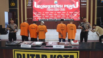 Polisi Tangkap Lima Tersangka Narkoba di Blitar, Jejak Peredaran Meluas ke Tulungagung dan Kediri