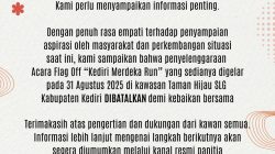 Kondisi Belum Kondusif, Kediri Merdeka Run Resmi Ditunda