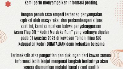 Situasi Belum Kondusif, Kediri Merdeka Run Dibatalkan