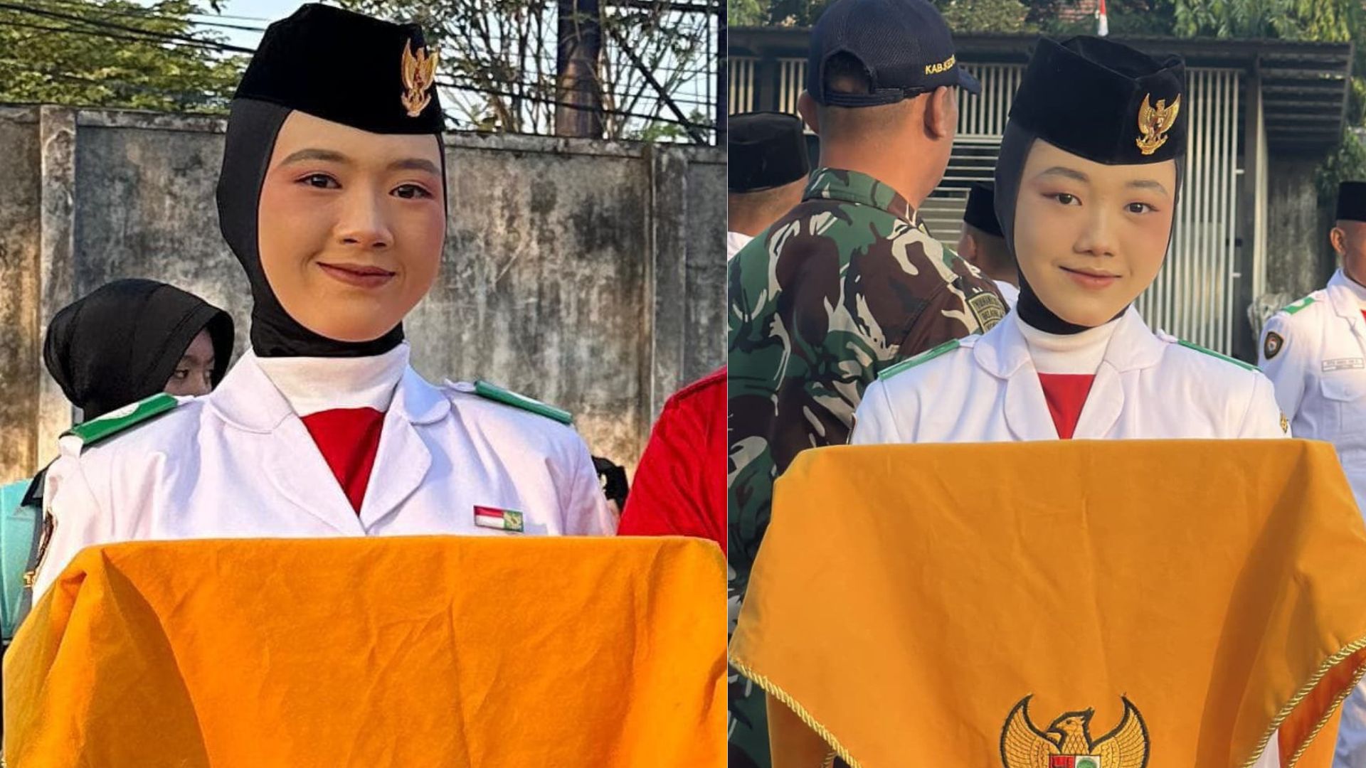 Almayra Hayyu dan Choirunnisa Cahya, Wajah Muda Inspiratif Paskibra Pembawa Baki di Upacara Bendera HUT RI di Kediri