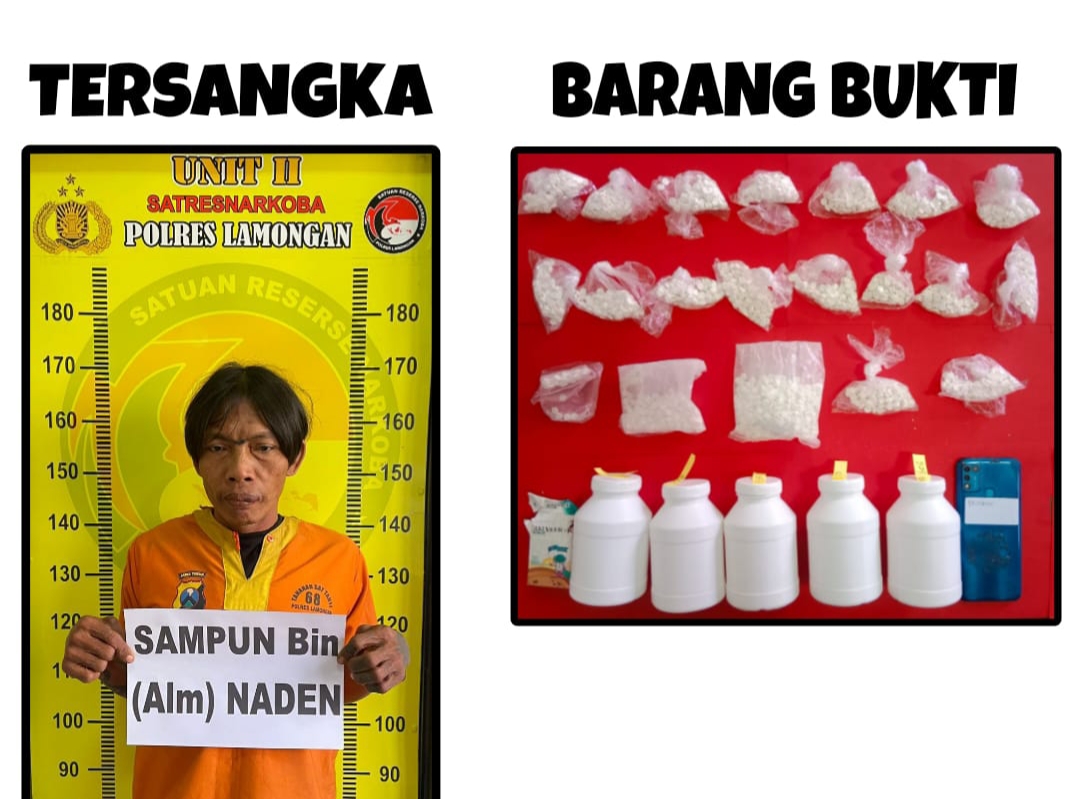 Dijemput Subuh, Warga Sarirejo Lamongan Ditangkap Edarkan Pil Dobel L