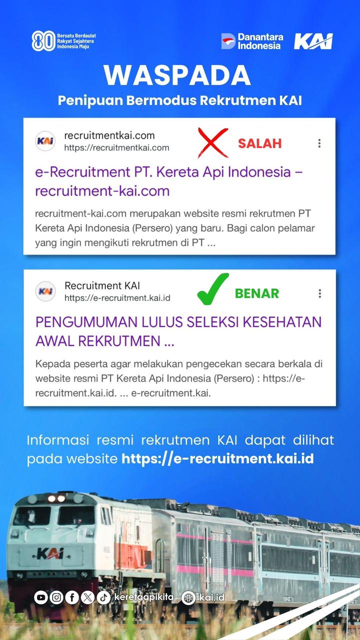 Waspada Penipuan Rekrutmen KAI, Ini Modus yang Harus Diwaspadai