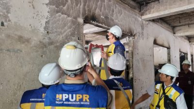 Beton Cor Gedung Paripurna DPRD Kota Kediri Rapuh Usai Kebakaran