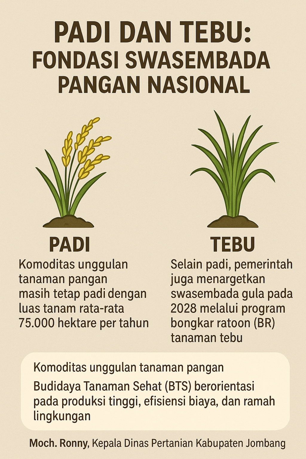 Padi dan Tebu Jadi Andalan Jombang Wujudkan Swasembada Pangan
