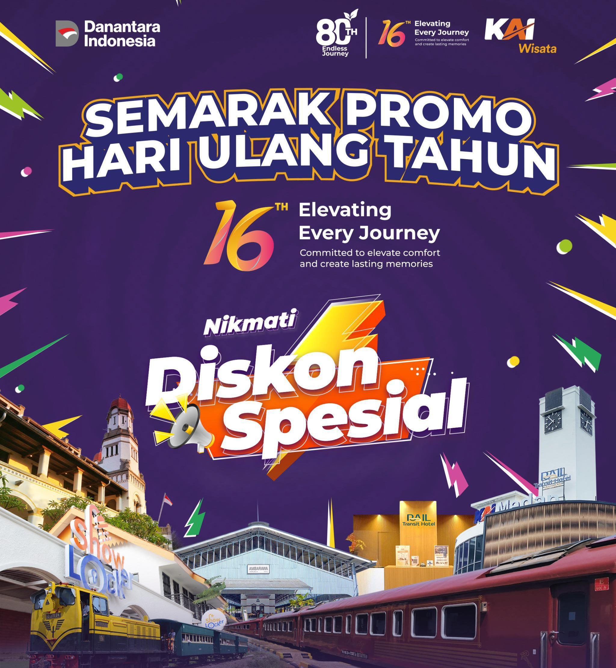 Rayakan Ulang Tahun ke-16, KAI Wisata Tebar Promo Spesial untuk Pelanggan Setia