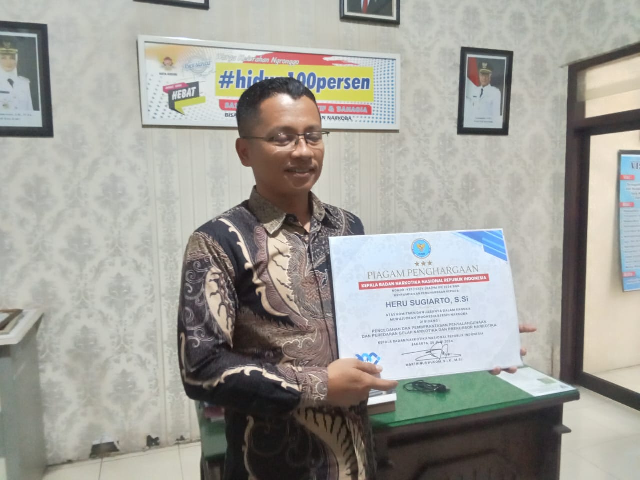 Kelurahan Ngronggo  Raih Predikat Bersinar, BNN Kota Kediri Dorong Kelurahan Lain Ikuti Jejaknya