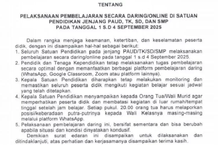 Demo Ricuh, Dindik Kediri Terapkan Belajar Daring Sementara untuk Pelajar PAUD hingga SMP