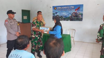 Rayakan HUT ke-80, Koramil Mojoroto Bagikan 60 Paket Sembako untuk Warga