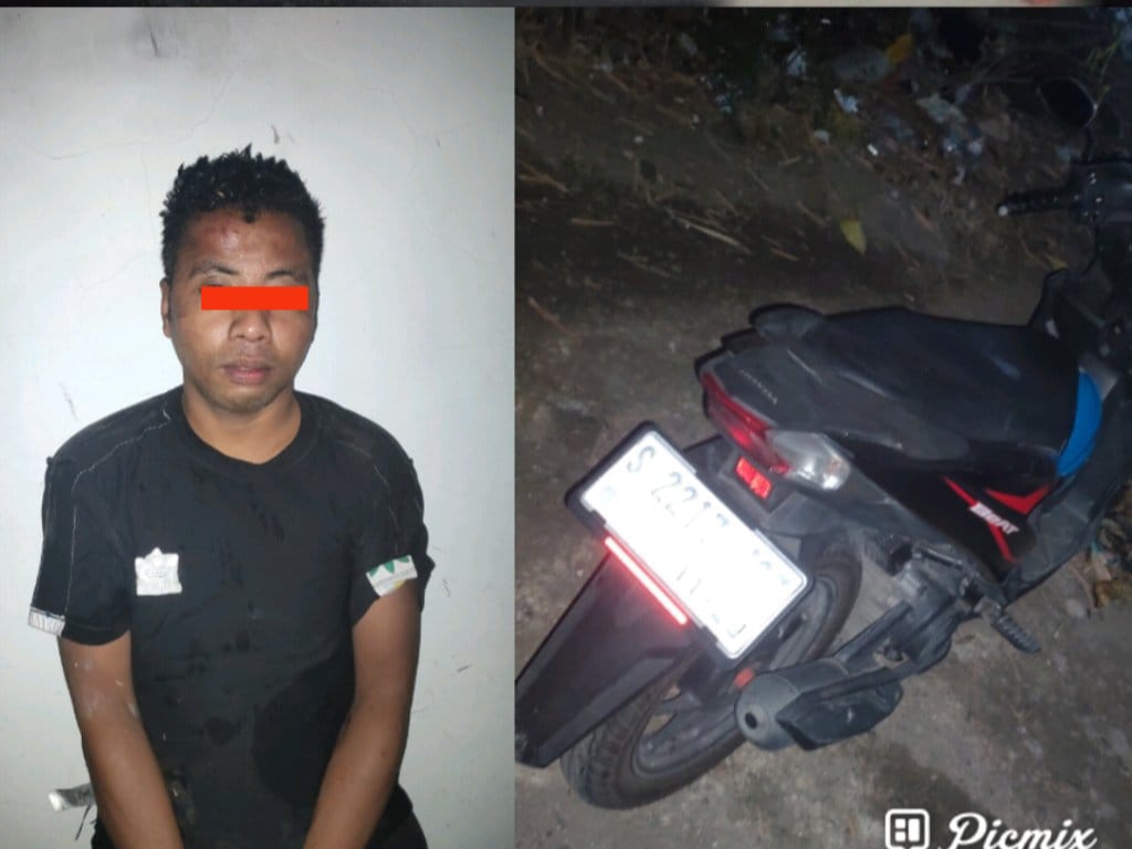 Gagal Rampas Motor di Lamongan, Pemuda Surabaya Dihajar Warga
