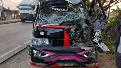 Pickup Pembawa Ratusan Merpati Pos Asal Jember Tabrak Truk Parkir di Lamongan