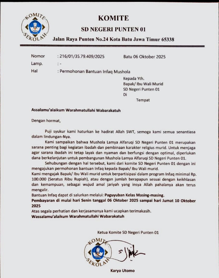 Tarikan Infaq di SD Negeri Kota Batu Tuai Keberatan, Wali Murid Nilai Langgar Aturan Permendikbud