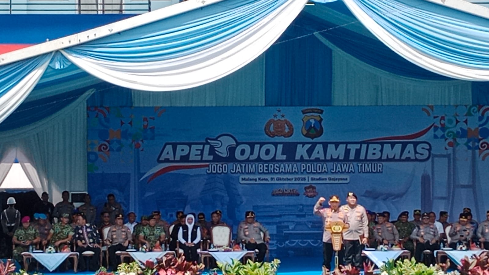 Kapolri Pimpin Apel Ojol di Malang, Tegaskan Sinergi Jaga Kamtibmas Kondusif