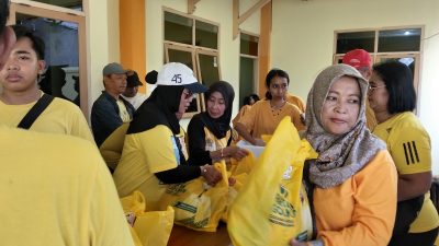 Peringati HUT ke-61, Golkar Kota Kediri Gelar Senam dan Bagi Sembako,  Serukan Kader Lebih Dekat dengan Rakyat