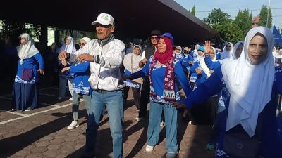 Kadisdik Baru, Mandung Sulaksono Ikut Senam Sehat Bersama Ratusan Pendidik HIMPAUDI di Kediri