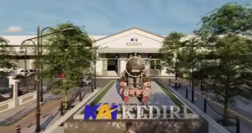 Revitalisasi Kawasan Stasiun Kota Kediri Senilai Rp 9 Miliar, Wujudkan Ruang Wisata Pedestrian yang Nyaman dan Modern