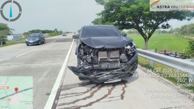 Diduga Sopir Mengantuk, Hilux Tabrak L300 di Tol Jombang–Mojokerto, Seluruh Penumpang Selamat