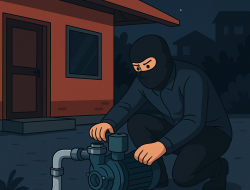 Pompa Air Warung di Diwek Dicuri, Pelaku Lepas Pipa dan Aksi Terekam CCTV