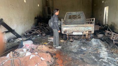 Gudang Alat Pertanian di Puncu Terbakar, Diduga Akibat Korsleting Listrik
