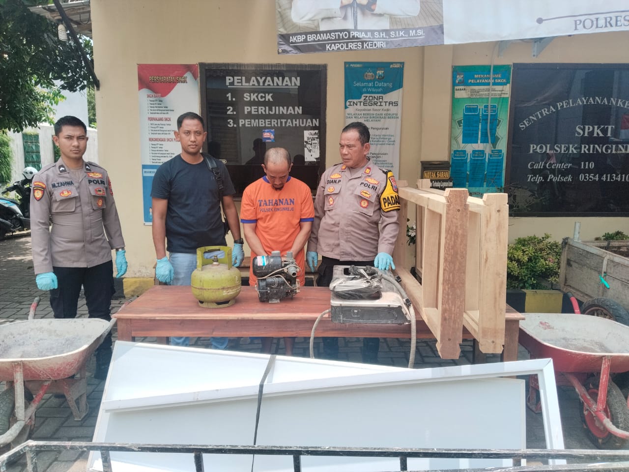 Curi Bahan dan Peralatan Bangunan, Pria Asal Kandat Ditangkap Polisi