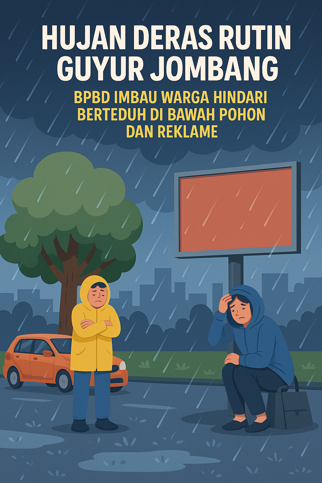 Hujan Deras Rutin Guyur Jombang, BPBD Ingatkan Warga Waspadai Cuaca Ekstrem