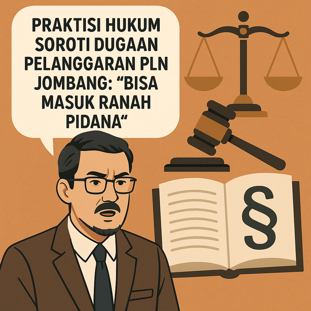 Praktisi Hukum Nilai Tindakan PLN Jombang Berpotensi Pidana: “Ada Unsur Pemerasan dan Penyalahgunaan Wewenang”