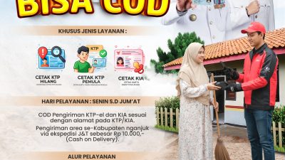Bupati Nganjuk Resmikan Layanan KTP COD, Dokumen Diantar Langsung ke Rumah