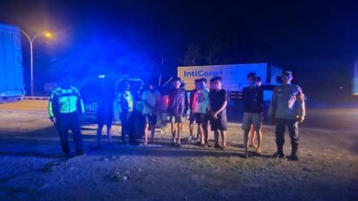 Satlantas Polres Lamongan Amankan 9 Remaja Pelaku Balap Liar di Poros Babat